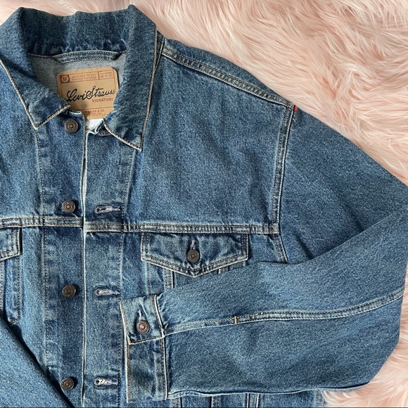 Vintage Levi Strauss Denim Jean Trucker Jacket Large Boho Concert Festival - Picture 3 of 9